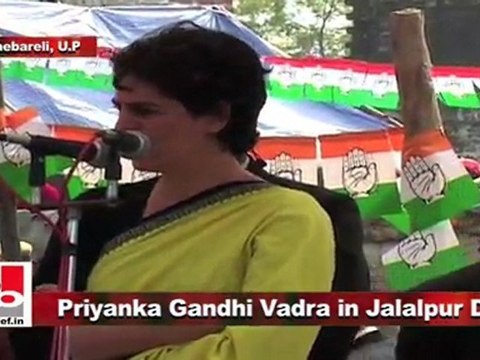 Priyanka Gandhi Vadra in Jalalpur Dhai is addressing an election rally