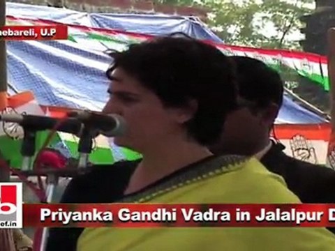 Priyanka Gandhi Vadra in Jalalpur Dhai speaks at an election rally