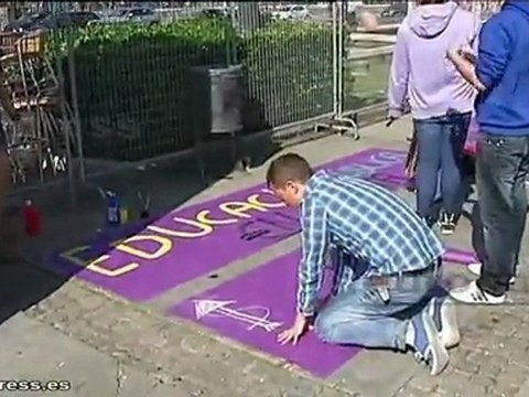 Protesta contra los recortes en educación en Barcelona