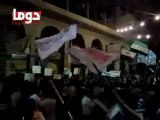 فري برس ريف دمشق دوما جمعة  قادمون يا دمشق مظاهرة مسائية 24 2 2012 ج2