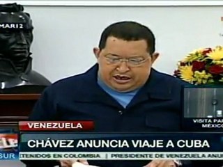 Chávez anuncia viaje a La Habana para iniciar radioterapia
