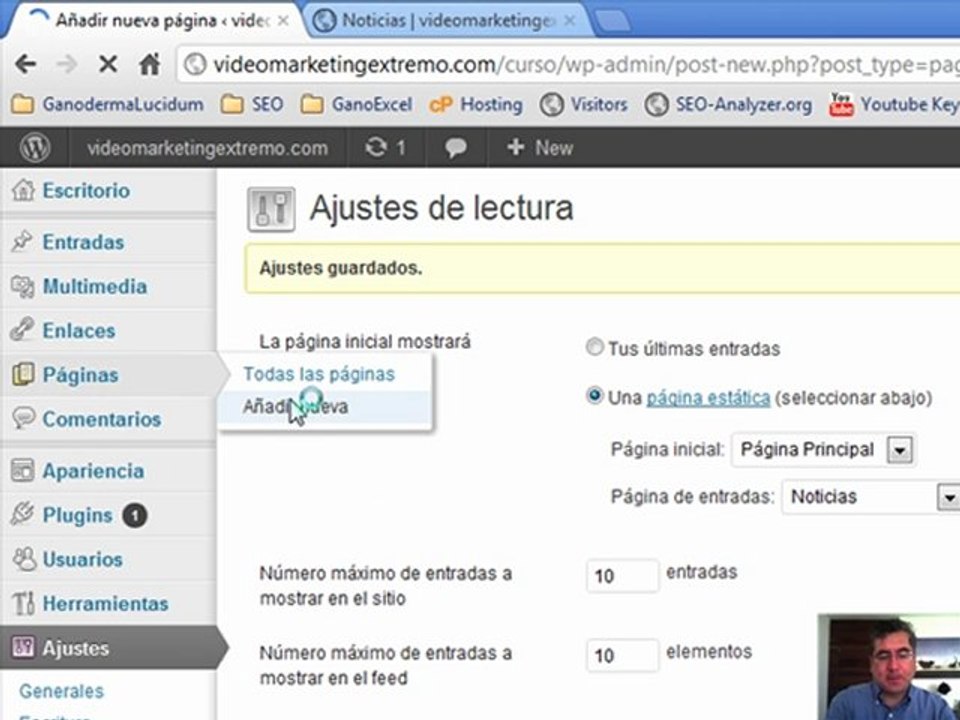 Tutorial Wordpress Tema 4 Agregar Paginas y Articulos