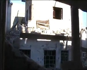 فري برس ادلب سرمين اثار الدمار على المحلات والمنازل24 3 2012 ج1