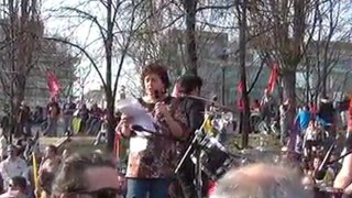 Manifestation nationale pour l'emploi 24 mars 2012 à Paris : prise de parole d'Annick Coupé