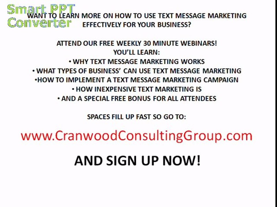 Text Message Marketing-FREE Text Message Marketing Webinar