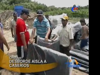 Lambayeque Desborde de rio La Leche aisla a caserios de Pacora