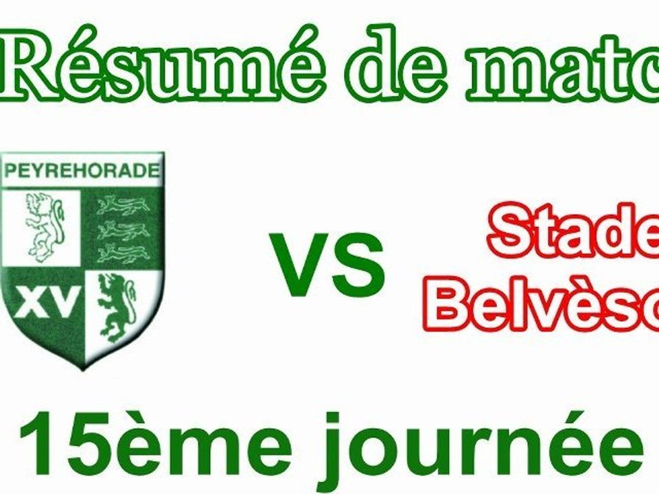 Résumé vidéo Peyrehorade Sport Rugby / Stade Belvèsois