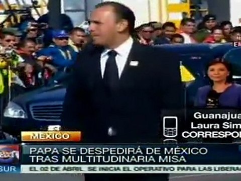 Benedicto XVI deja México tras visita de tres días