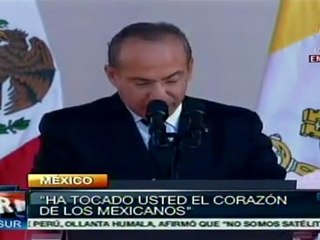 Calderón agradeció al papa sus oraciones por los mexicanos