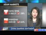 Asian markets end lower as China drops growth forecast