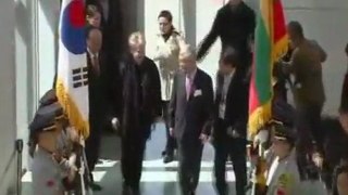 Greeting the President of Lithuania Dalia Grybauskaite