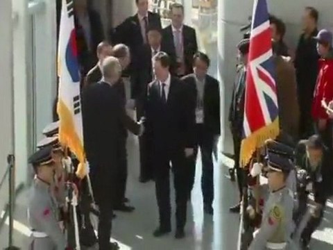 Greeting the Deputy Prime Minister of the United Kingdom Nick Clegg