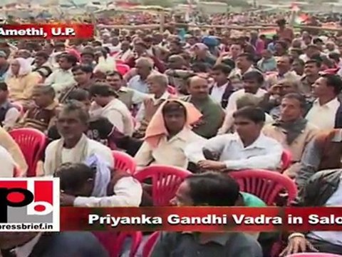 Priyanka Gandhi Vadra in Salon (Amethi) talks about wrong policies of the BSP govt. in UP