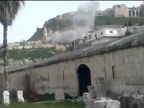 فري برس ريف حماه المحتل تدمير الجامع الأثري في قلعة المضيق 2012 3 26