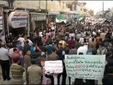 فري برس مارع  حلب  مظاهرة مطالبة بتدخل قطري سعودي  تركي 26 3 2012