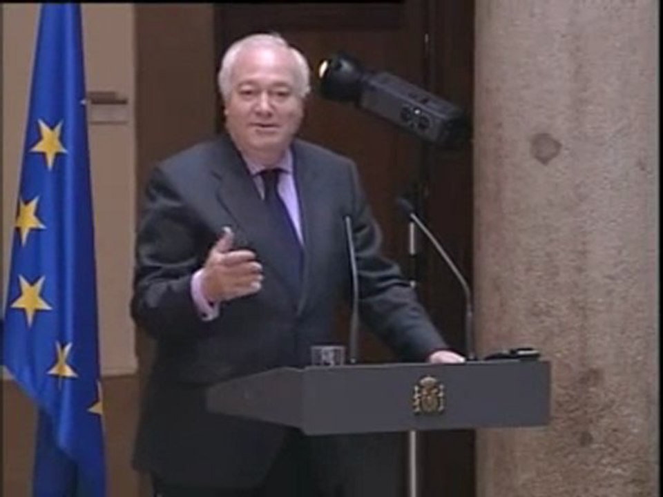 Rueda de prensa Moratinos Condolezza