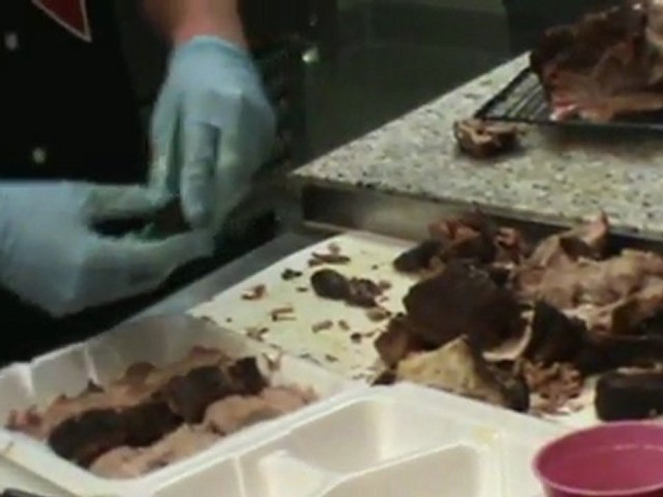 Mike Mixon does a Box Prep in the Exhibition Kitchen