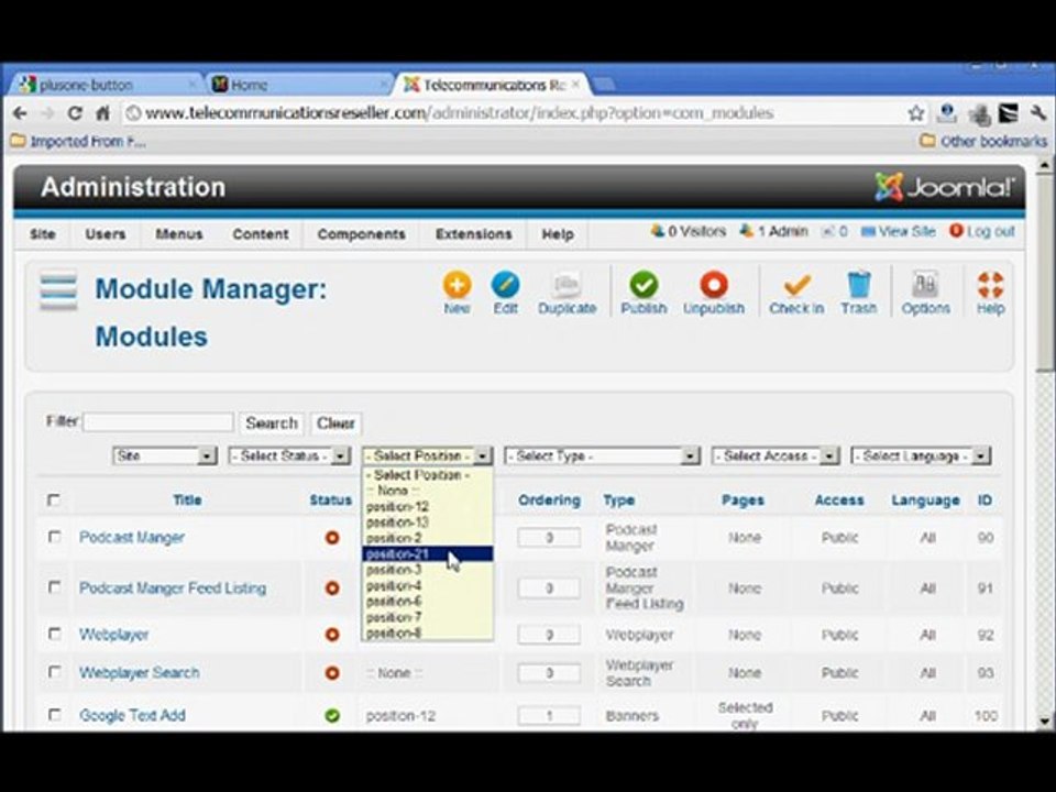 Add Google +1 button to Joomla