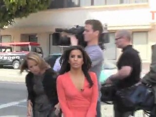 Katie Couric and Eva Longoria filming in Hollywood