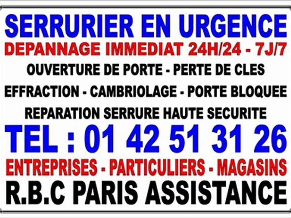 OUVERTURE DE PORTE EN URGENCE PARIS - 0142513126