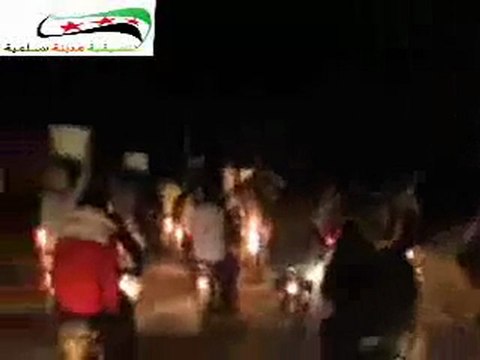 فري برس حماه المحتلة مدينة سلمية مظاهرة على الدراجات ىالنارية 27 3 2012