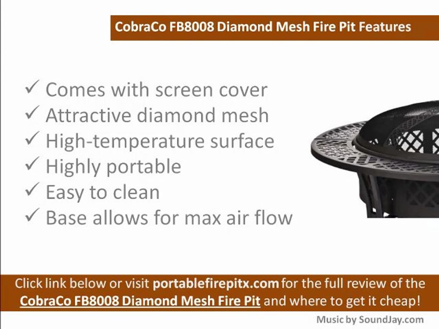 Cobraco Fb8008 Diamond Mesh Fire Pit Review Video Dailymotion