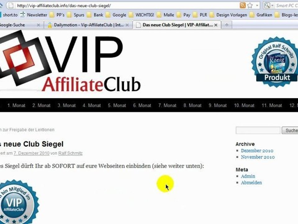 Geld verdienen als Affiliate im VIP-Affiliate-Club
