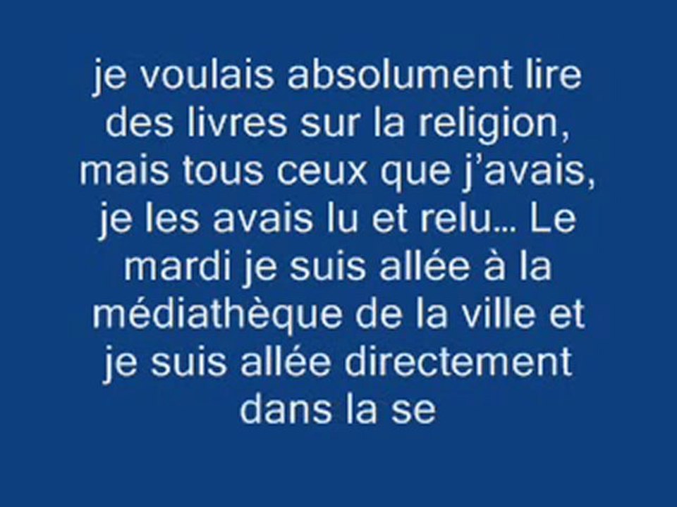 Conversion a l'islam a commencé à l'église !