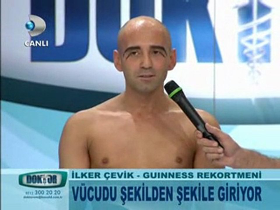 Lastik adam ilker Çevik Kanal D Doktorum Söyleşi gösteri