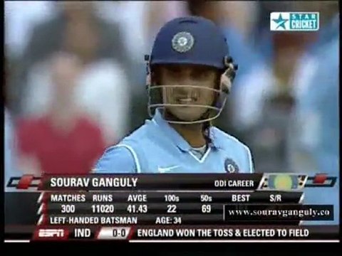 *300th ODI* Sourav Ganguly 59 vs England - 5th ODI - NatWest Series, 2007