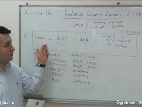 Turkish Lesson Unit 16 -Past Tense 2 / İsimlerde Geçmiş Zaman 2 (imiş)