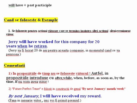 Viitorul perfect in engleza