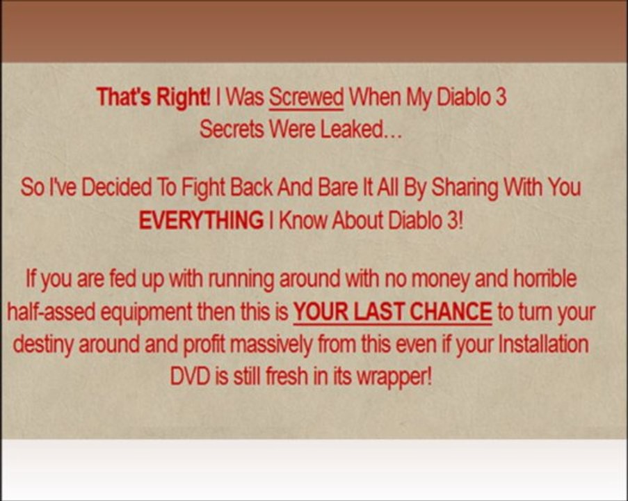 Diablo 3 ownage review if is a scam or not