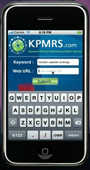 Iphone app to check your website rankings on search engines