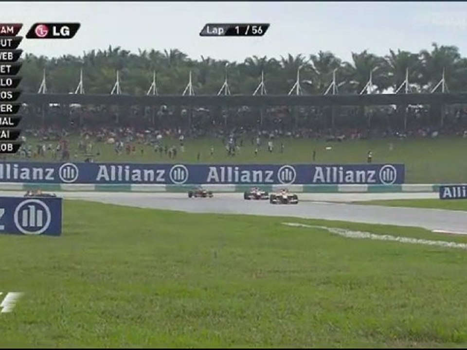 F1 Malaysian GP 2012 - start and first lap