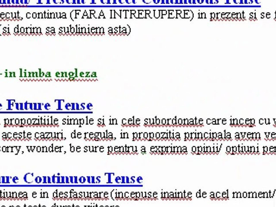 Timpurile verbelor in engleza