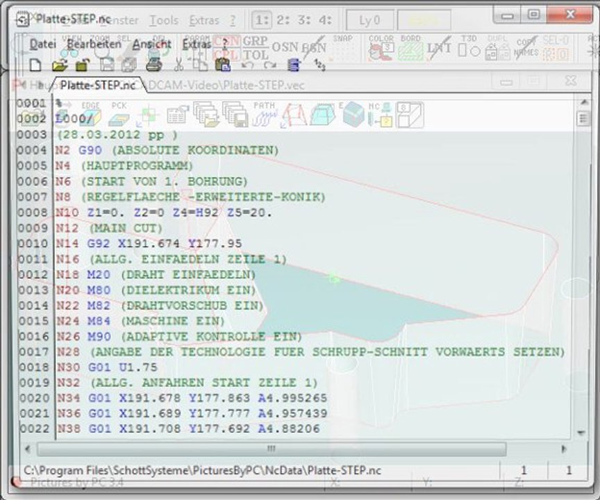 CAD, CAM und CNC Software Video - Drahterodieren