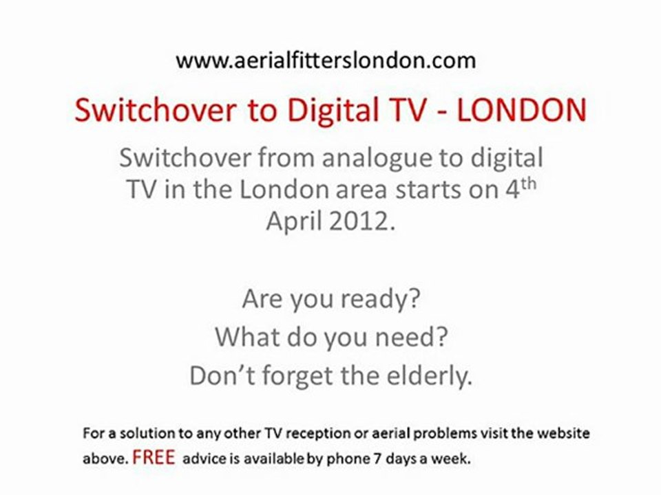Aerial Fitters London Digital Switchover