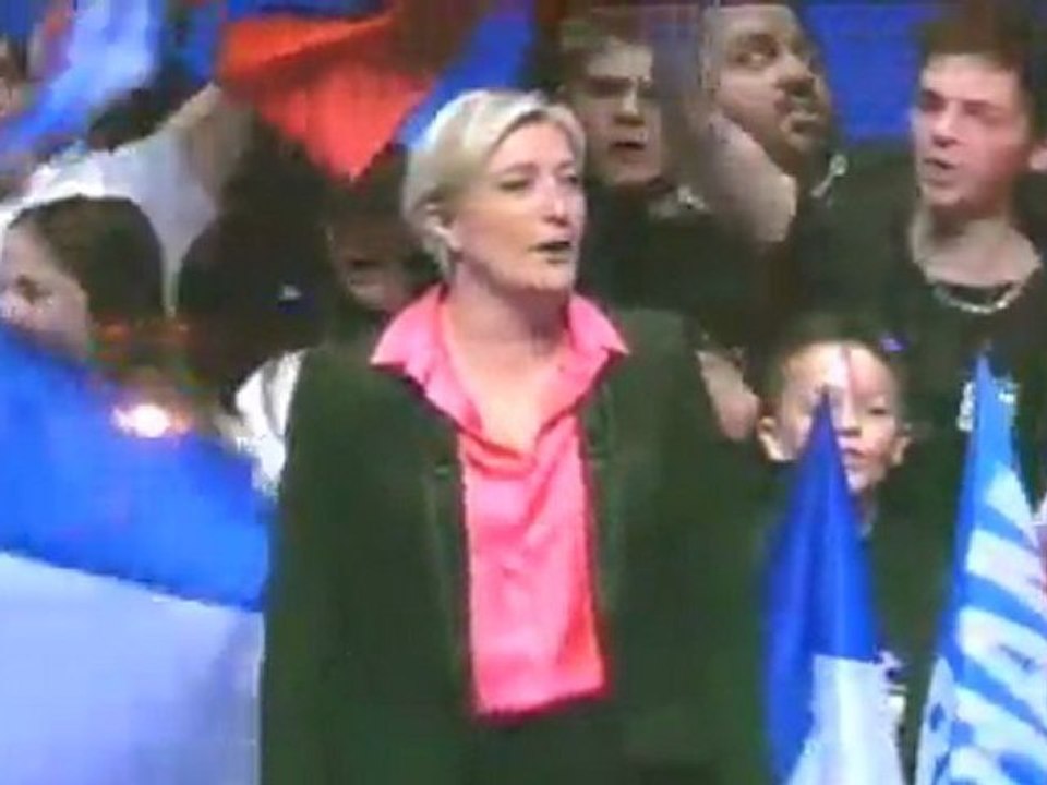 La Marseillaise à Nice avec Marine Le Pen 2012