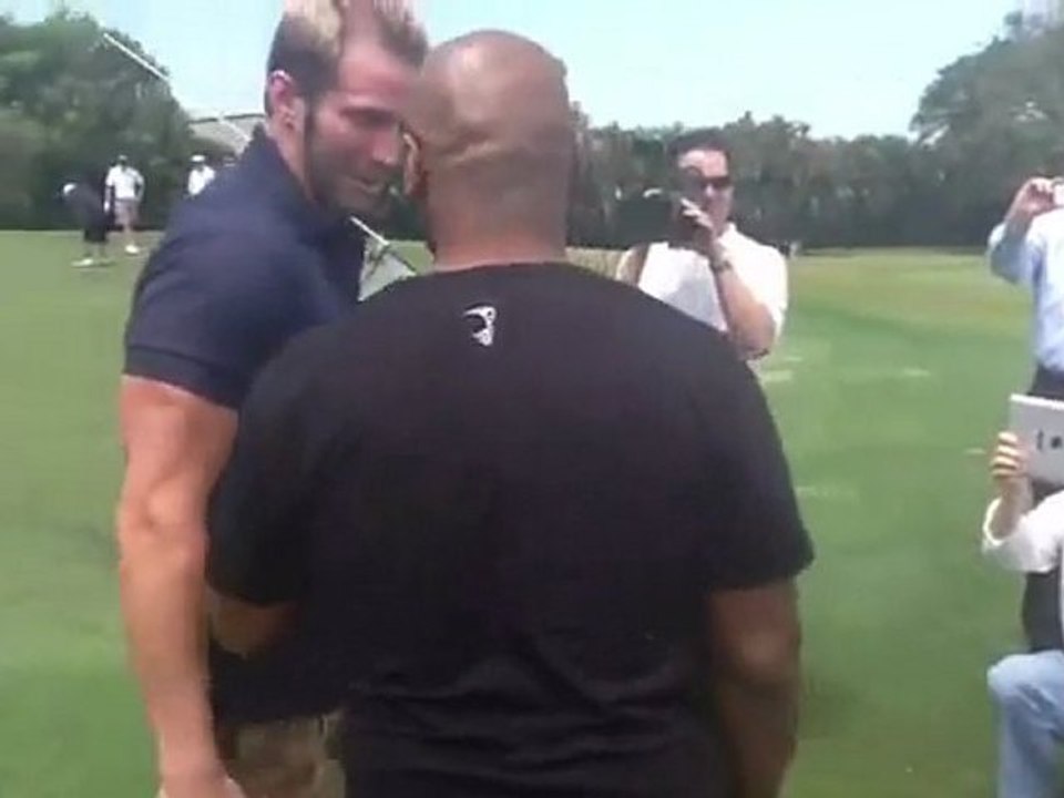 Zack Ryder meets Mike Tyson at the WrestleMania Pro-Am Golf Tournament