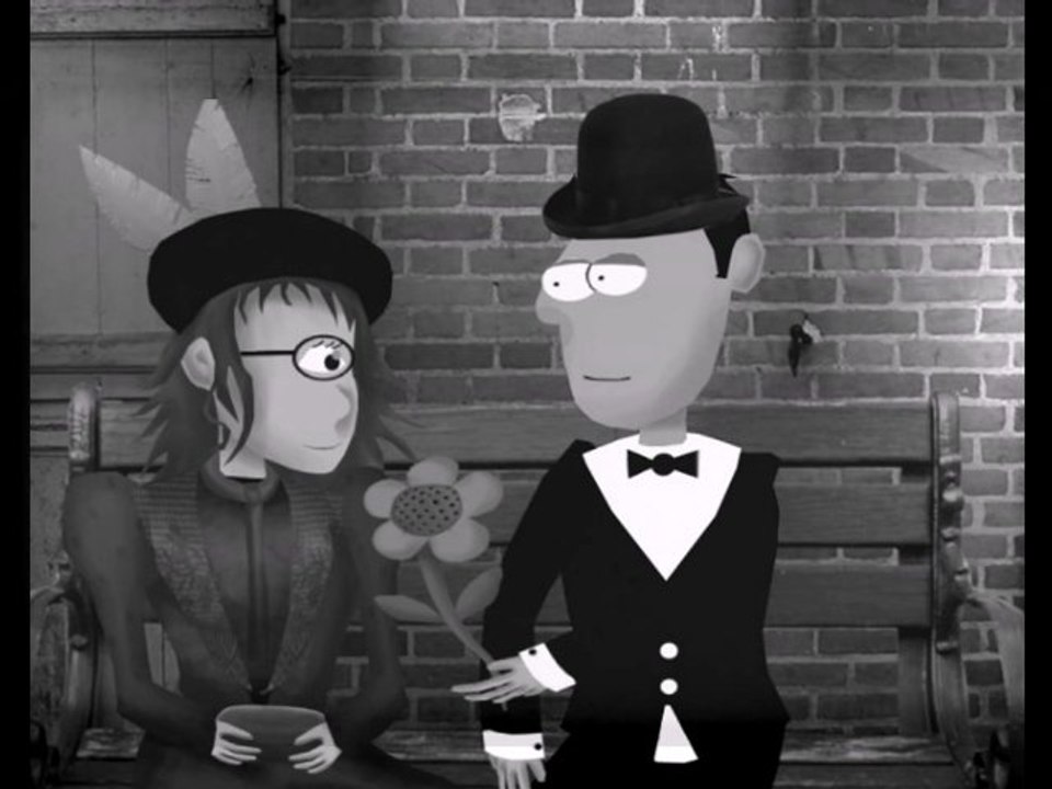 animation 2d en noir et blanc - le rendez-vous