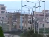 فري برس حماه المحتلة دوار طريق حلب   الدبابات تتوجه الى مشاع وادي الجوز  30 3 2012