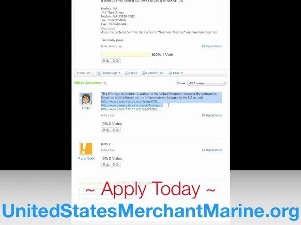 My husband is looking to become a merchant seaman.