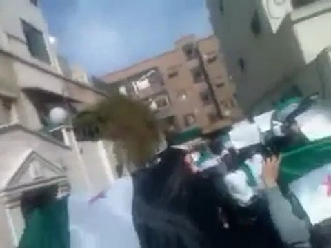 فري برس دمشق مظاهرة سنفورية دمشق الزاهرة 31 3 2012