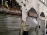 فري برس حمص  اثار القصف والدمار للاسواق الاثرية في حمص31 3 2012