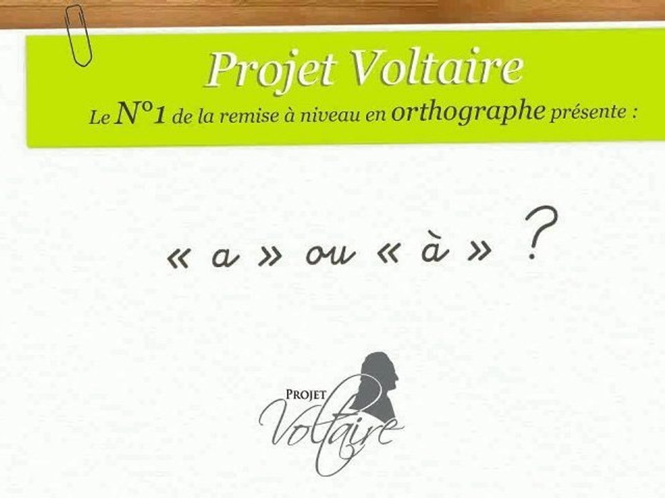 « a » ou « à » ?