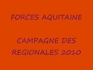 Régionales 2010 - Forces Aquitaine