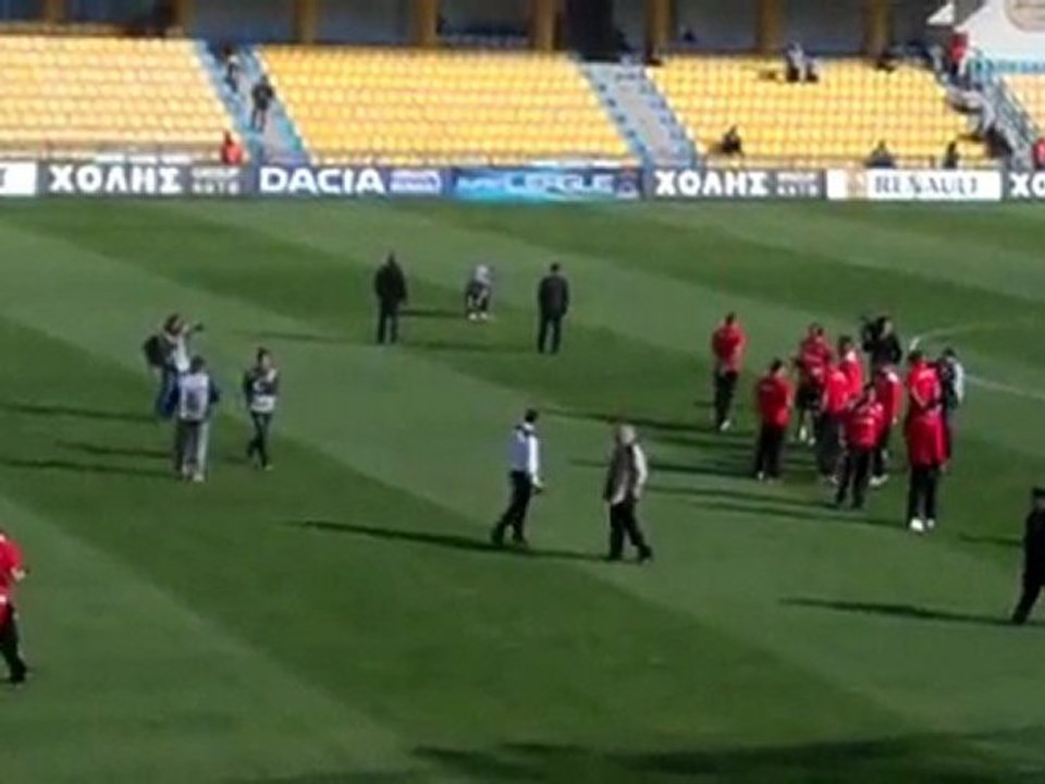 Είσοδος παικτών Ολυμπιακού