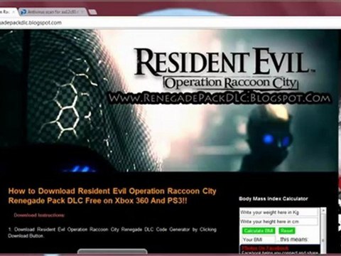 Resident Evil Operation Raccoon City Renegade Pack DLC Redeem Codes Xbox 360 - PS3