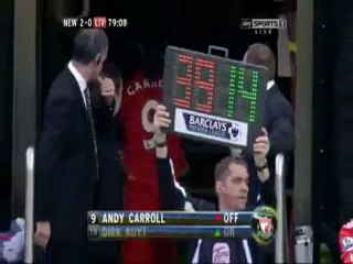 Andy going straight down the tunnel after being subbed